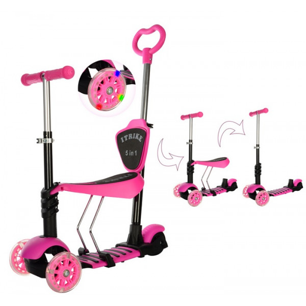 Самокат 5в1 iTrike Maxi JR 3-026-B-1 (pink) Самокат 5в1 iTrike Maxi JR 3-026-B-1 (pink)